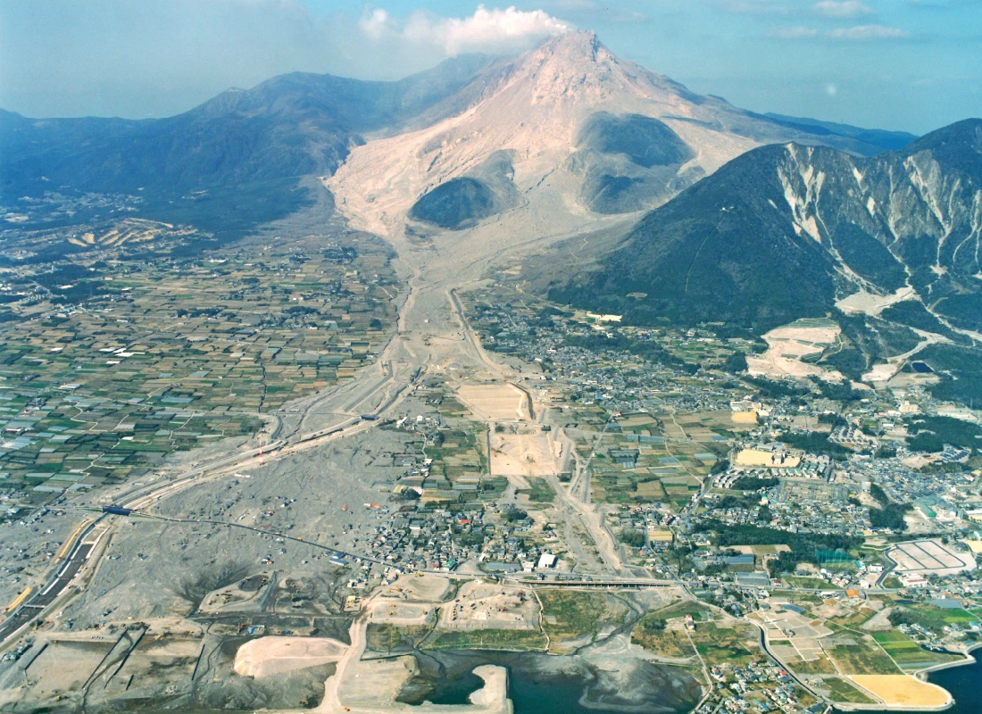 雲仙岳の噴火災害の様子